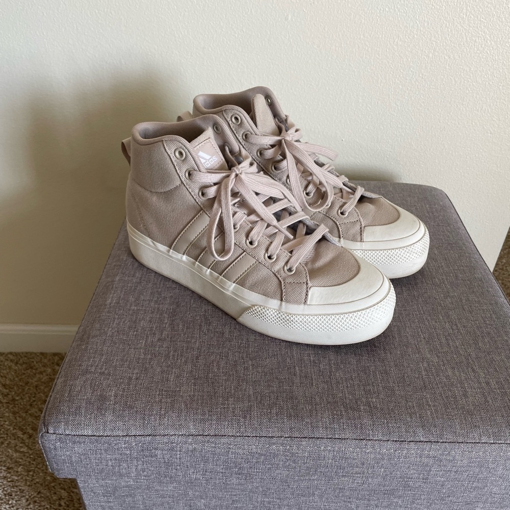 Adidas Women's High-Top Sneakers - Tan